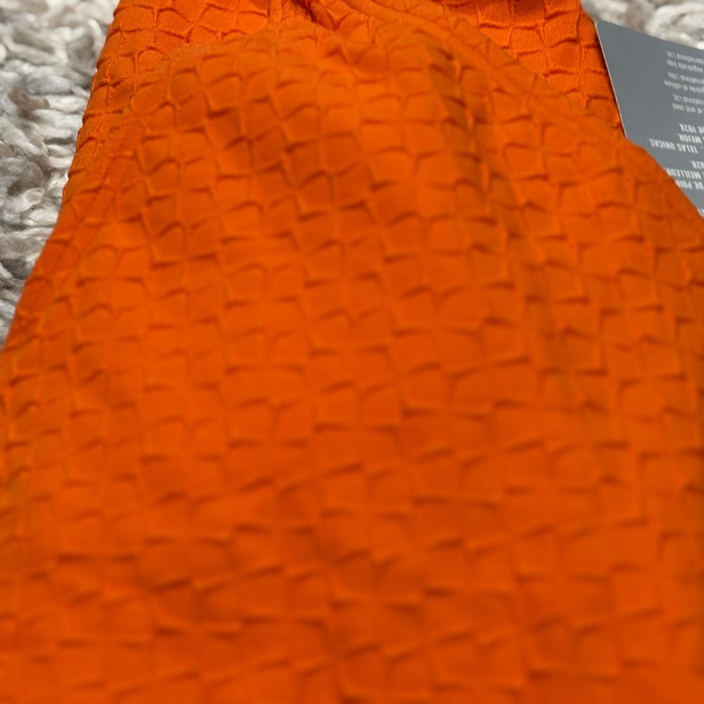 Speedo Orange Textured Swimsuit New with Tags Size 14 - Picture 12 of 16